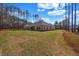 Wide shot of the backyard including a beautiful lawn and wooded area at 125 Drummond Pl, Covington, GA 30014