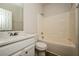 Clean bathroom with white vanity and tub shower combo at 604 Beaujolais Ct, Mcdonough, GA 30253