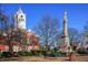 Red brick courthouse with white clock tower in town square at 324 Mary Dr, Mcdonough, GA 30252