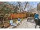 Cozy backyard featuring a patio area with seating and a wooden fence, ideal for entertaining at 1827 Rockridge Pl, Atlanta, GA 30324