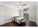 Spacious bedroom with hardwood floors and city view at , Atlanta, GA 30309