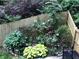 The backyard features beautiful landscaping, a wooden fence and a colorful array of plants and flowers at 3479 Chestnut Dr, Atlanta, GA 30340