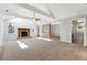 Spacious living room with vaulted ceilings, fireplace and hardwood floors at 3562 Ontario Ct, Buford, GA 30519