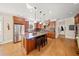 Gourmet kitchen features a central island, granite countertops, and stainless steel appliances at 3420 Aviary Ln, Acworth, GA 30101