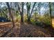 Large backyard with mature trees, offering privacy and natural beauty at 474 Fairlock Nw Ln, Atlanta, GA 30331