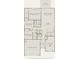 Detailed floor plan of a house layout with labeled rooms and dimensions at 398 Village Ln, Fairburn, GA 30213