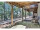 Concrete back patio providing walkout access to landscaped yard and wooded area at 1081 Liberty Pkwy, Atlanta, GA 30318