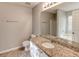 Bathroom with granite vanity, bathtub, and shower at 1624 Graystone Dr, Hampton, GA 30228