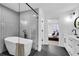 Modern bathroom with soaking tub and walk-in shower at 3290 Ethan Dr, Marietta, GA 30062