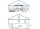 Architectural drawings showcasing the front and rear elevations of the home at 41 Walnut Trl, Cartersville, GA 30121