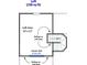 Floor plan of loft with dimensions and view of the staircase at 41 Walnut Trl, Cartersville, GA 30121