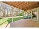 Covered patio providing a shaded area for outdoor relaxation and entertainment with a view of the lawn at 1506 Brookridge Dr, Woodstock, GA 30189