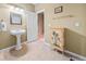 Bathroom featuring a pedestal sink and decorative cabinet at 2007 Woodside Park Dr, Woodstock, GA 30188