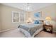Cozy bedroom featuring a ceiling fan and a sunlit window, creating a relaxing atmosphere at 2007 Woodside Park Dr, Woodstock, GA 30188