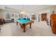 Spacious game room featuring a pool table and ample space for entertainment at 2007 Woodside Park Dr, Woodstock, GA 30188
