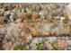 Aerial of townhome community along river with mature tree coverage at 4458 Paces Battle Nw, Atlanta, GA 30327