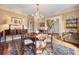 Bright dining room features a hardwood floor, chandelier and views to the foyer and staircase at 4458 Paces Battle Nw, Atlanta, GA 30327