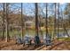 Four chairs overlooking a tranquil river view at 4458 Paces Battle Nw, Atlanta, GA 30327