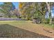 Large backyard with a storage shed, fire pit, and tall wood fence perfect for outdoor activities at 1522 Waltham Se Pl, Atlanta, GA 30316