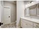 Modern bathroom with white vanity, subway tile shower, and updated fixtures at 5341 Hill Nw Rd, Acworth, GA 30101