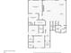 Detailed first floor plan showing the layout of the bedrooms, bathrooms, kitchen and living room at 514 Perdue Trl, Canton, GA 30115
