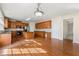 Open concept kitchen with island and hardwood floors at 1251 Irwin Lake Way, Marietta, GA 30064