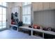 Convenient mudroom with built-in bench and storage at 5152 Boulder Bluff Way, Suwanee, GA 30024