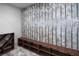 Extensive wine storage with a custom-built wooden rack at 5152 Boulder Bluff Way, Suwanee, GA 30024