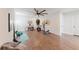 Large home gym area with exercise equipment and decor at 147 Bowen Sw Cir, Atlanta, GA 30315