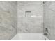 Elegant bathroom with marble tile shower and tub at 2592 Baker Nw Rd, Atlanta, GA 30318