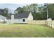 Spacious backyard with a new wooden fence and partial lush grass area at 4541 Old Highway 138 Sw, Loganville, GA 30052