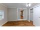 Spacious bedroom with hardwood floors and built-in closet at 3147 Canary Ct, Decatur, GA 30032