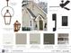 A house exterior with color schemes and brick samples for a new home build at 11792 Serenbe Ln, Chattahoochee Hills, GA 30268
