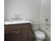 Clean bathroom with a white toilet and dark brown vanity at 3345 Hillshire Dr, Cumming, GA 30028