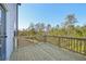Spacious deck with wooden railing, perfect for outdoor entertaining and enjoying nature views at 688 Calvet Way, Cumming, GA 30041