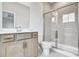 Single vanity bathroom with a walk-in shower at 1923 Rogers Ct, Atlanta, GA 30318