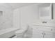 Clean bathroom, featuring a white vanity and marble shower at 3404 Mount Olive Rd, Atlanta, GA 30344