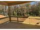 An outdoor wooden deck featuring railing overlooks a wooded area for enjoying nature at 316 Rodeo Dr, Auburn, GA 30011