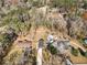 Aerial view of a gray house, with a long driveway and a large backyard at 860 Gardner Sw St, Austell, GA 30168