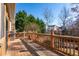 Wooden deck with backyard and neighborhood view at 2041 Democracy Dr, Buford, GA 30519