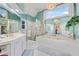 Main bathroom with double vanity and large shower at 125 Hillcrest Trce, Fayetteville, GA 30215