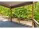 A beautiful covered back porch offers a peaceful view of the lush, green trees at 4002 Adler Cir, Buford, GA 30519