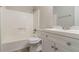 Bathroom with white vanity and shower/tub combo at 2098 Mallard Crst, Lithonia, GA 30058