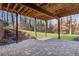 Large patio with stairs leading to grassy backyard at 221 Oakwood Dr, Cumming, GA 30040