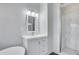Modern bathroom with a walk-in shower and a white vanity at 225 Carlyle Park Ne Dr, Atlanta, GA 30307