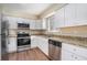Modern kitchen with white cabinets and granite counters at 2970 Eleanor Nw Ter, Atlanta, GA 30318
