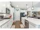 Modern kitchen with white cabinets, large island, and stainless steel appliances at 445 Carmichael Cir, Canton, GA 30115