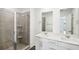 Modern bathroom with double vanity and walk-in shower at 301 White Tail Rd, Stockbridge, GA 30253