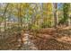 Leaf-covered path leads through a tranquil wooded area at 2612 Country Club Se Dr, Conyers, GA 30013