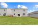Spacious backyard with green lawn and a sliding glass door to the home's interior at 3340 Redwood Ct, Covington, GA 30016